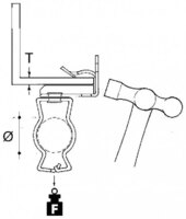 Niedax E-KLIPS,Universal- EH38-GM2632 Flanschkralle m.Rohrclip t3-8mm Stahl