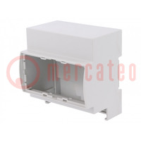 Enclosure: for DIN rail mounting; Y: 90mm; X: 87.8mm; Z: 62mm; grey