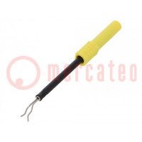 Probe tip; 1A; yellow; Socket size: 4mm; Plating: nickel plated