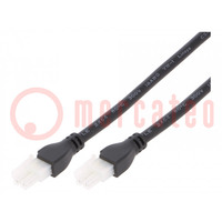 Cable; Mini-Fit Jr; hembra; PIN: 2; Long: 0,5m; 8A; Aislamiento: PVC