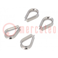 Thimble for rope; ER1022, ER5018, ER6022; stainless steel
