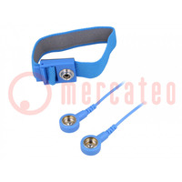 Wristband; ESD; Features: antialergic; blue; 1.8m