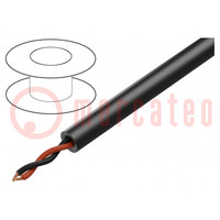 Wire: loudspeaker cable; 2x16AWG; stranded; OFC; black; unshielded