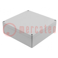 Enclosure: multipurpose; X: 180mm; Y: 180mm; Z: 60mm; 1554; grey; IP68