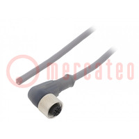 Connection lead; M12; PIN: 4; angled; 5m; plug; 250VAC; 2.5A; PVC