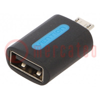 Adapter; USB 2.0; USB A aljzat,USB B micro dugó; nikkelezett