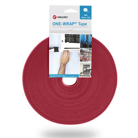 VELCRO® One Wrap® Band 13 mm breit, rot, 25 m