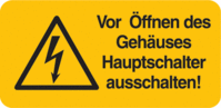 Sicherheitsetiketten, Elektrotechnik - Warnung vor elektrischer Spannung, Gelb