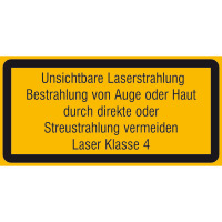 Unsichtb. Laserstrahl. Bestr. von Auge Laserkennzeichnung,selbstkl 10,5x5,2cm