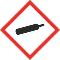 GHS-Gefahrensymbol 04 Gasflasche, 3,7 x 3,7 cm, 500 Stk/Rolle, selbstklebende PE