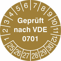 Prüfplakette,Doku-Folie, Geprüft nach VDE 0701, 3,0 cm 500 STK/Rolle Version: 25-30 - Prüfplakette VDE 0701 25-30
