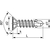 Skizze zu DIN7504 5.5x38 Torx 25 verzinkt Flügelbohrschraube Senkkopf