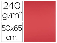 CARTULINA LIDERPAPEL 50X65 CM 240G/M2 ROJO PAQUETE DE 25 HOJAS