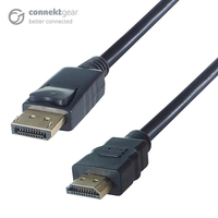 connektgear 26-6220 adaptador de cable de vídeo 2 m DisplayPort HDMI Negro