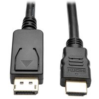 Tripp Lite P582-006-V2 adapter kablowy 1,83 m DisplayPort HDMI Czarny, Metaliczny