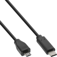 InLine USB 2.0 Cable, USB-C male / Micro-B male, black, 2m