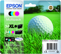 Epson Golf ball C13T34794010 Druckerpatrone Original Hohe (XL-) Ausbeute Schwarz, Cyan, Magenta, Gelb