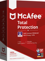 McAfee Total Protection Antivirus security 5 license(s) 1 year(s)