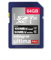Integral 64GB SDXC 100-90MB/s UHS-I V30 SD