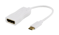 Deltaco USBC-DP1 video kabel adapter 0,1 m USB Type-C DisplayPort Wit