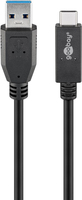 Goobay 41073 USB kábel 0,5 M USB 3.2 Gen 2 (3.1 Gen 2) USB A USB C Fekete