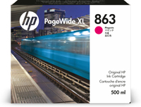 HP Cartucho de tinta magenta PageWide XL 863 de 500 ml