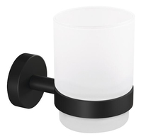 TESA MOON BLACK Black, White Wall-mounted toothbrush holder