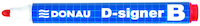 Marker do tablic DONAU D-Signer, okrągły, 2-4mm (linia), zawieszka, czerwony