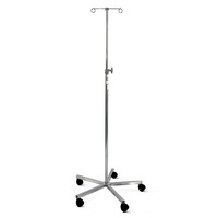 Bristol Maid Stainless Steel Mobile Infusion Stand - 2 Hook