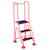 Fort Mobile Steps with Anti-Slip Tread and Domed Feet. - 5 Treads - Red