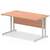 Impulse 1400 x 800mm Straight Office Desk Beech Top Silver Cantilever Leg