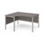 Maestro 25 left hand ergonomic desk 1400mm wide - silver bench leg frame and gre