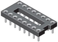 IC-Fassung, 8-polig, RM 2.54 mm (7.62 mm), Messing/Kupferberyllium für DIL-IC