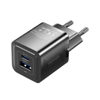 Vention USB-C+A (30W/30W, 2-portos, fekete, GaN), töltő