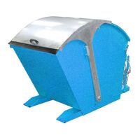 Tilting skip with round lid