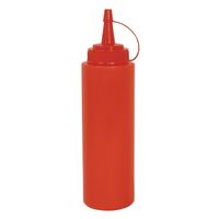 Vogue Squeeze Sauce Bottle in Red Polyethylene - Screw Top & Wide Neck - 24oz