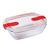 Pyrex Cook and Heat Rectangular Dish with Airtight Lid Seal Steam Vents - 1L