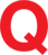 Einzelbuchstabe - Q, Rot, 25 mm, Folie, Selbstklebend, Für außen und innen