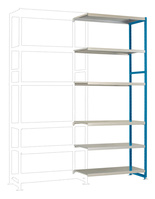 Schweres Fachboden-Steckregal Anbauregal mit 6 Stahlböden, HxBxT = 2500 x 1000 x 400 mm | RPK2592.5007