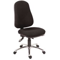 Ergo comfort operators chair with steel base - 24 hour use in black