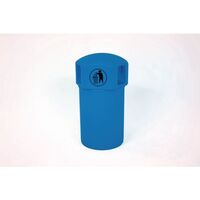 145L Hooded top litter bin with tidy man logo - Light blue