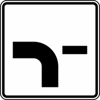 Verkehrszeichen VZ 1002-13 Verlauf der Vorfahrtstraße, 420 x 420, 2mm flach, RA 1