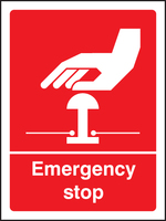 SPARTEX 26005H EMERGENCY STOP (WHITE/RED) (300X250MM) SA VINYL