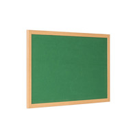 Bi-Office Earth Prime Green Felt Notice Board with Oak Finish Frame 180x120cm left view