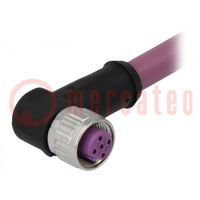 Connector: M12; plug; PIN: 4; female; B code-Profibus; 5m; cables