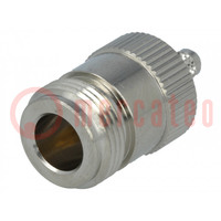 Plug; N; female; straight; 50Ω; crimped; for cable; PTFE