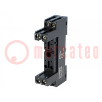 Socket; PIN: 8; 10A; 300VAC; on panel,for DIN rail mounting