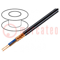 Wire; 2x0.5mm2; shielded,braid made of copper wires; black; 49V