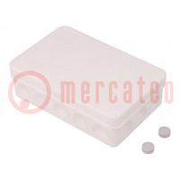 Enclosure: junction box; X: 85mm; Y: 130mm; Z: 37mm; IP55; white