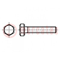 Screw; M10x20; 1.5; Head: hexagonal; A2 stainless steel; DIN 933